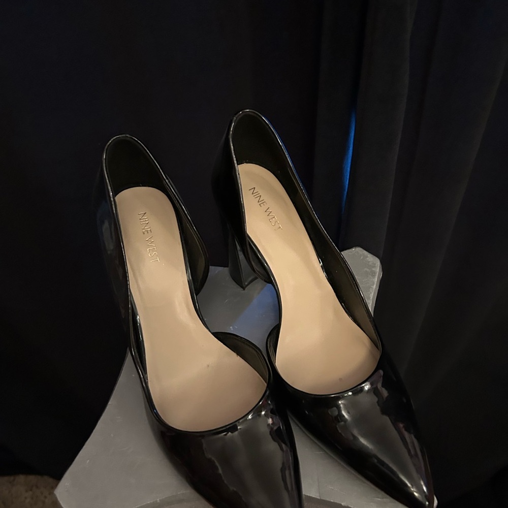 Nine West Glossy Black Heels